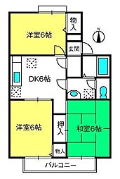 セジュールグランデ1 3DKの間取図画像