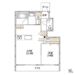 KRH‐I 1LDKの間取図画像