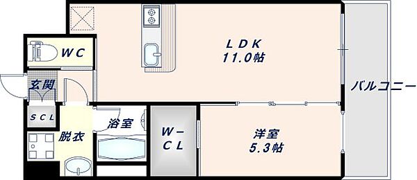 プレジオ八戸ノ里 506｜大阪府東大阪市下小阪5丁目(賃貸マンション1LDK・5階・39.29㎡)の写真 その2