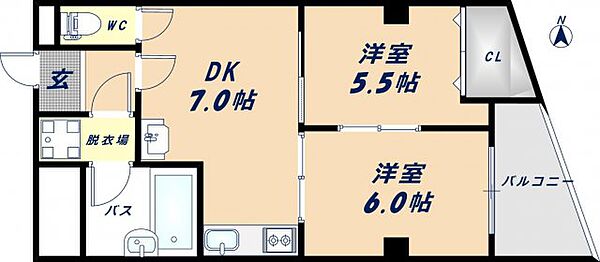 クリスタルアーク ｜大阪府大阪市東成区大今里西3丁目(賃貸マンション2DK・8階・38.51㎡)の写真 その2