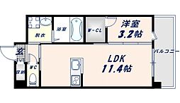 フェニックスクローブトモイ 3階1LDKの間取り