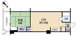マンション南熱海 1LDKの間取図画像
