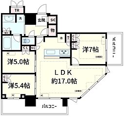 ザ・タワー十条 3LDKの間取図画像