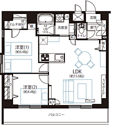 マンションアクロス西巣鴨 2LDKの間取図画像