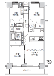 藤和シティホームズ戸田 3LDKの間取図画像
