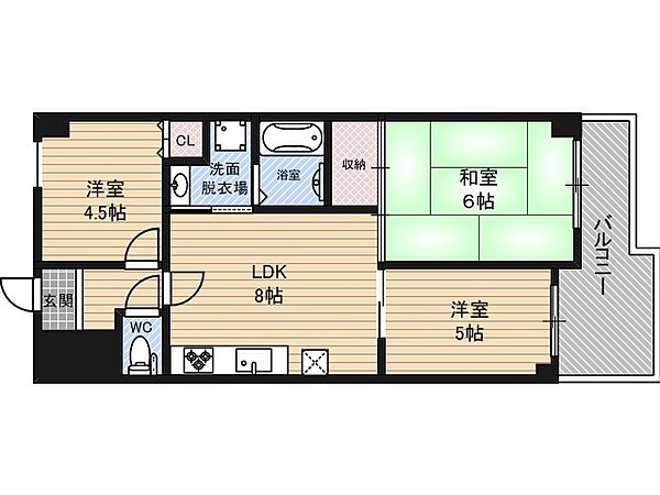 大阪府大阪市城東区関目６丁目(賃貸マンション3DK・7階・50.69㎡)の写真 その2