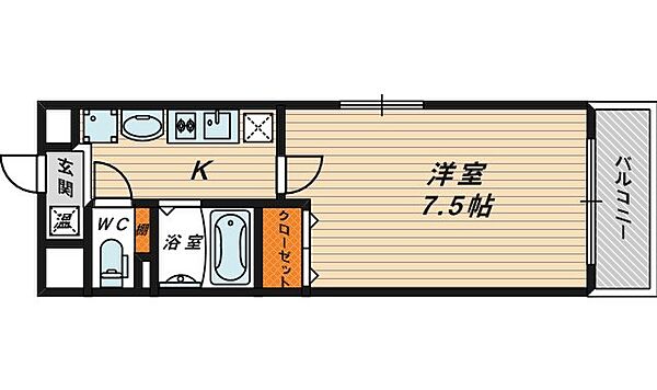 アップルガーデンコート城東 407｜大阪府大阪市城東区野江２丁目(賃貸マンション1K・4階・22.76㎡)の写真 その2