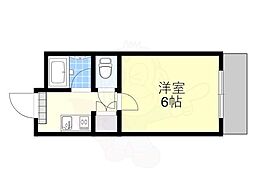 フローラル横堤 4階1Kの間取り