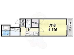 フジパレス城東諏訪ノース2番館 1階1Kの間取り