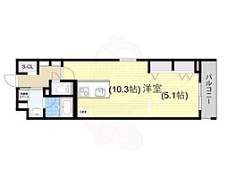 estageo太子橋 3階ワンルームの間取り