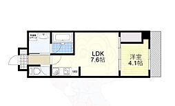 Osaka Metro今里筋線 新森古市駅 徒歩7分の賃貸マンション 3階1LDKの間取り