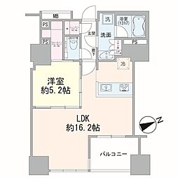 ローレルタワールネ浜松町 1LDKの間取図画像
