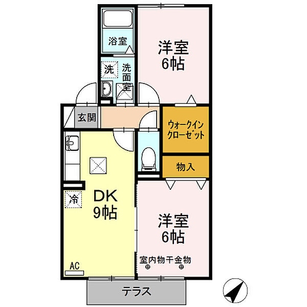ケイII 102｜三重県名張市朝日町(賃貸アパート2DK・1階・48.79㎡)の写真 その2