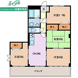 グランディール・雅 4DKの間取図画像