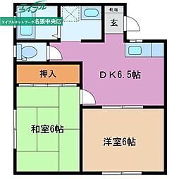 コーポミカサA 2DKの間取図画像