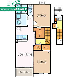 ネオグランツ名張1 2LDKの間取図画像