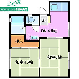 青山シティライフD 2Kの間取図画像