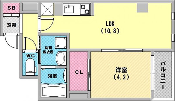 WELLBEAR新神戸 301｜兵庫県神戸市中央区熊内町4丁目(賃貸マンション1LDK・2階・39.57㎡)の写真 その2