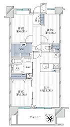 クレストシティレジデンス 3LDKの間取図画像