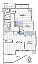 日神パレステージ立川第2 3LDKの間取図画像
