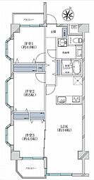 鷺沼ハイライズ 3LDKの間取図画像