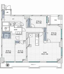 コスモ綱島ヴィルマージュ 4LDKの間取図画像