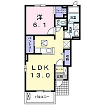 クオレッティＢ 101 ｜ 栃木県真岡市長田1丁目9-1（賃貸アパート1LDK・1階・45.77㎡） その2