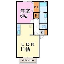 マナーハウス　Ｂ 202 ｜ 栃木県真岡市亀山1丁目（賃貸アパート1LDK・2階・41.26㎡） その2