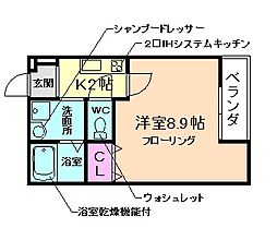 マノワール2番館 1Kの間取図画像