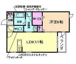 ヘーベルメゾン池田西 1LDKの間取図画像