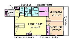 シャーメゾン四季彩 2LDKの間取図画像
