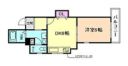 アルテミス三陽 1DKの間取図画像
