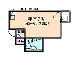 グローバル箕面 ワンルームの間取図画像