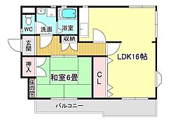 Nマンション 1LDKの間取図画像