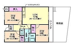 フロレセール箕面 3LDKの間取図画像