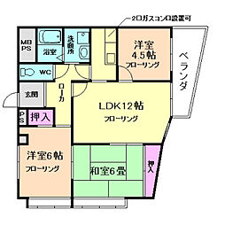 メゾンサギタリュウス 3LDKの間取図画像