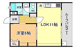 箕面マンションプラザ 1LDKの間取図画像