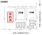 間取り：区割図。日当たり良好物件！