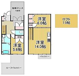ガーデンテラス白山 2SLDKの間取図画像