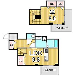 Clavius ZEH 1LDKの間取図画像
