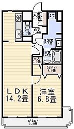 綾東ヴィレッジ弐番館 1LDKの間取図画像