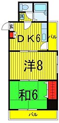 大関ビル 2DKの間取図画像