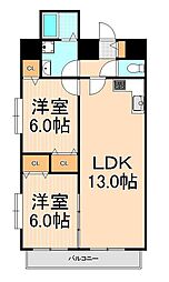 SPRINGCOURT 2LDKの間取図画像