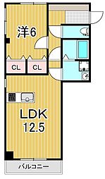 サンヴァレイプラザ 1LDKの間取図画像