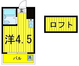 クレール北綾瀬 ワンルームの間取図画像