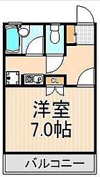 Aベルハイツ 1Kの間取図画像