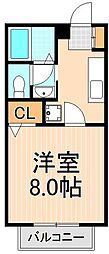 グランビア 1Kの間取図画像