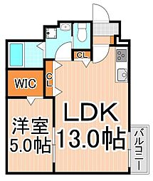 リージェント東和 1LDKの間取図画像