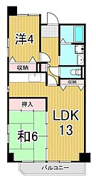 フレール綾瀬2 2LDKの間取図画像