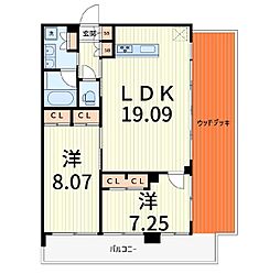 プレジオ北綾瀬ASIAN 2LDKの間取図画像